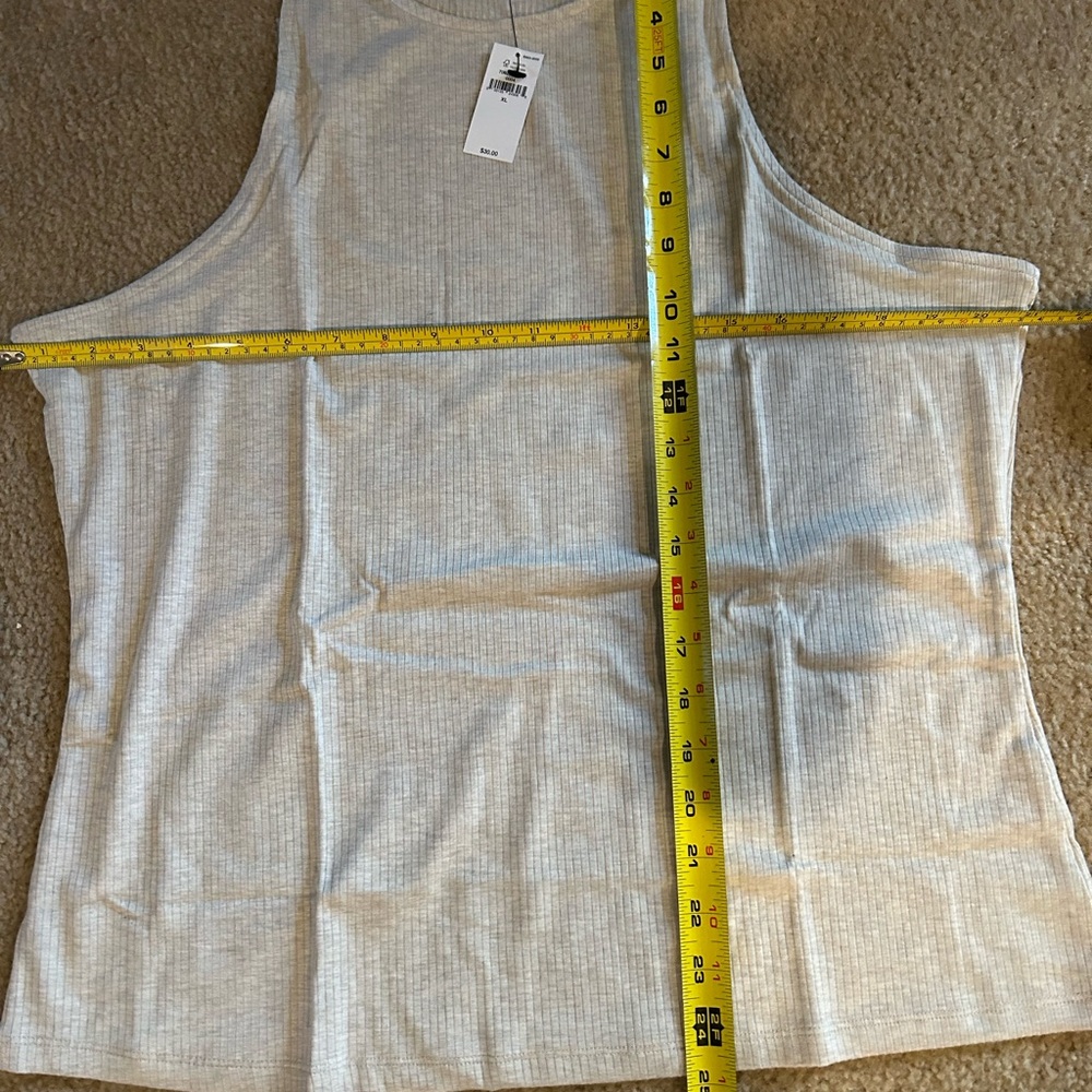 Banana Republic Factory oatmeal heather Cream Fitted Sleeveless Tank Top